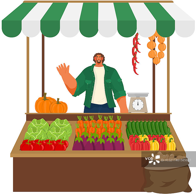 城市街道商店的当地市场摊位图片素材