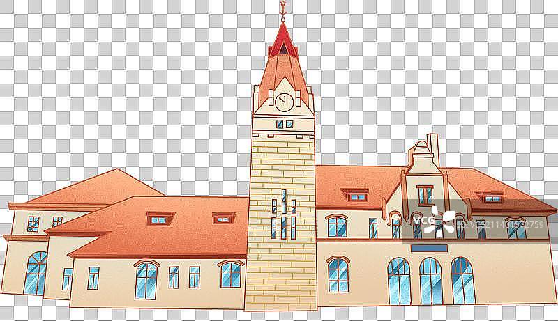 青岛火车站图片素材