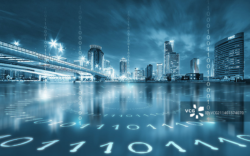 数字化苏州夜景图片素材