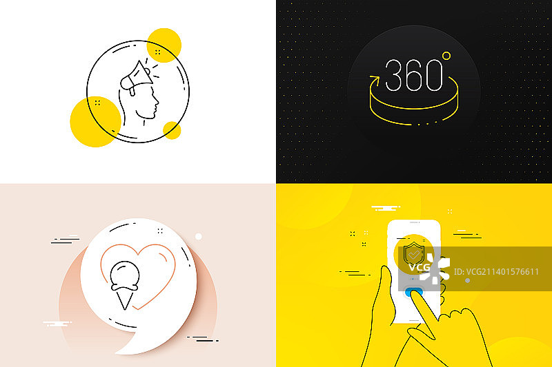 360度冰淇淋品牌极简组合图片素材