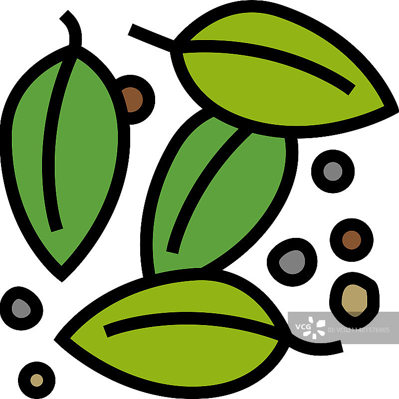 黑胡椒植物叶子彩色图标图片素材