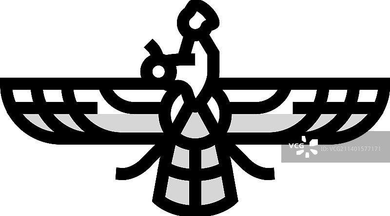 琐罗亚斯德教彩色宗教图标图片素材