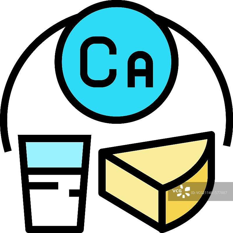 乳制品中维生素彩色图标图片素材