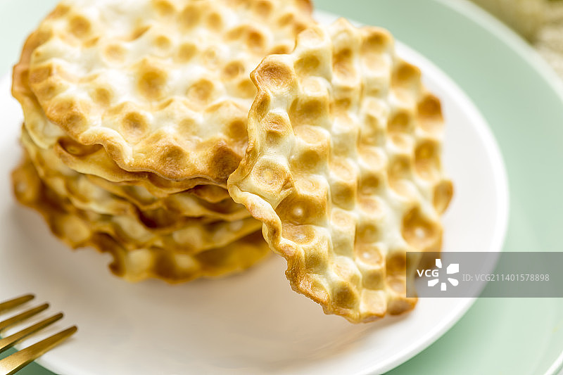 一盘山西传统名点石头饼石子饼特写图片素材