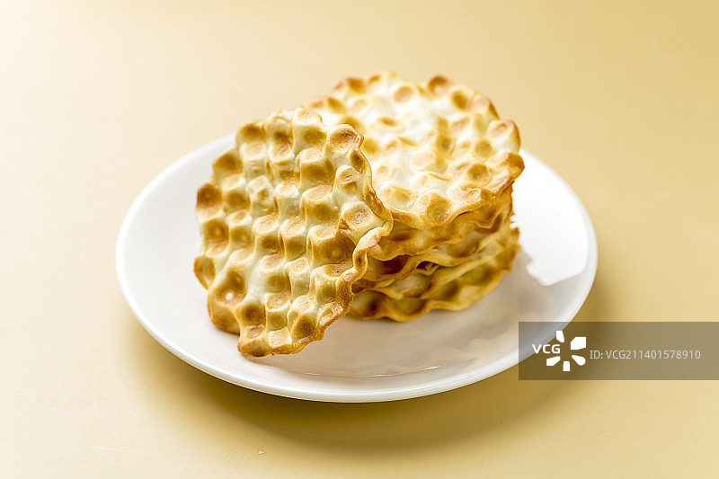 一盘山西传统名点石头饼石子饼特写图片素材