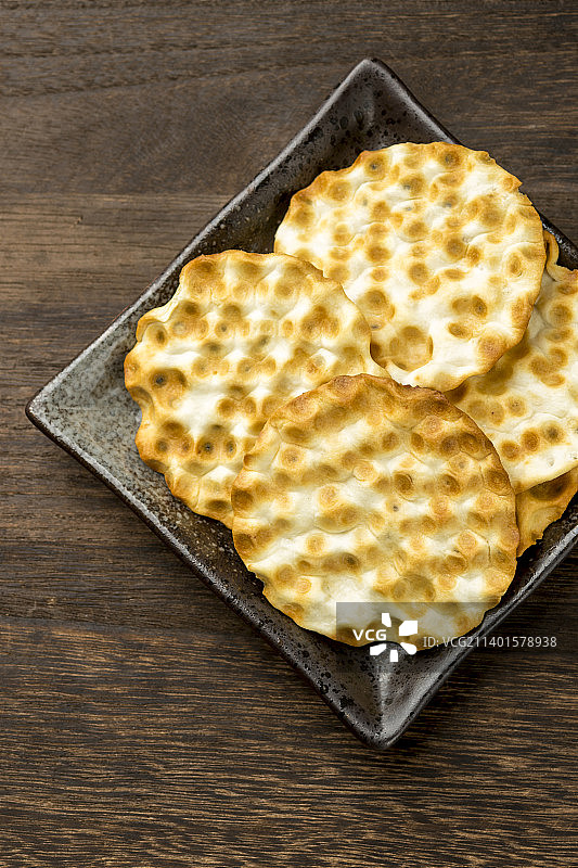 一盘山西传统名点石头饼石子饼特写图片素材