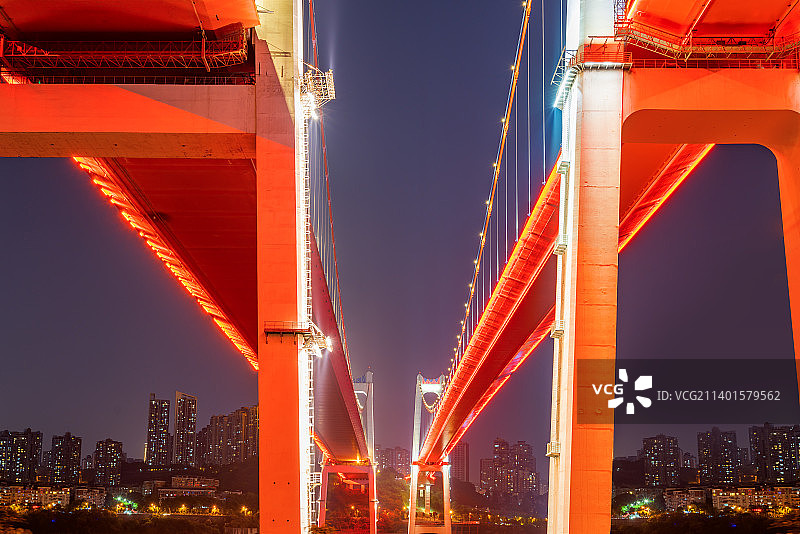 重庆鹅公岩大桥夜景图片素材
