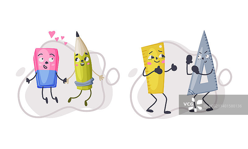 趣味学习用品角色铅笔合集图片素材