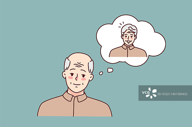 老人受脱发困扰图片素材