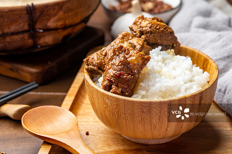 排骨米饭图片素材
