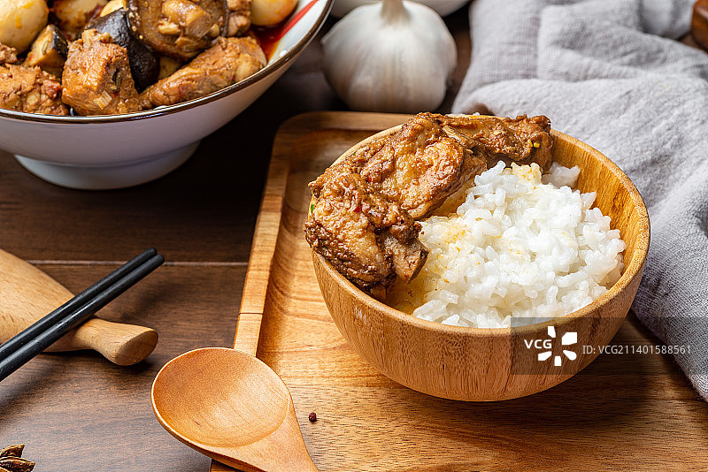 排骨米饭图片素材