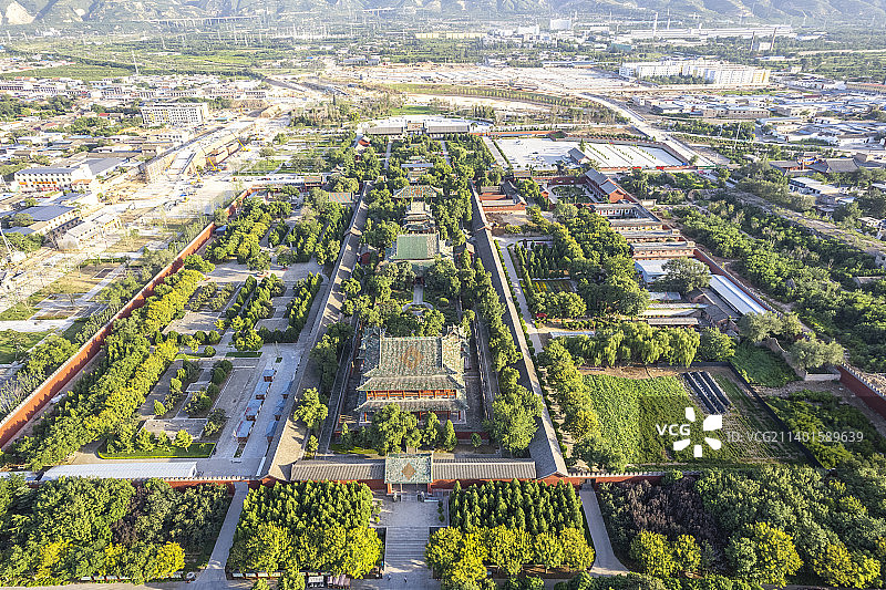 山西运城关帝庙航拍图片素材