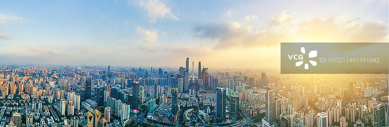 广州城市风光建筑群天际线全景图片素材