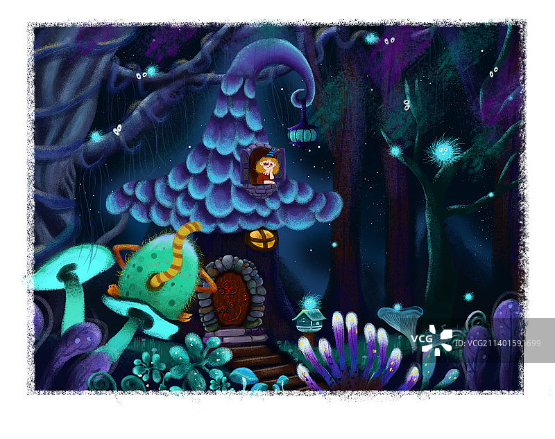 儿童插画创意角色场景设计图片素材