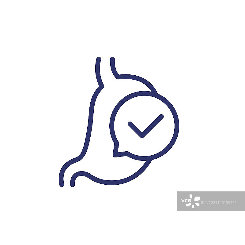 良好消化图标与胃部线条图片素材
