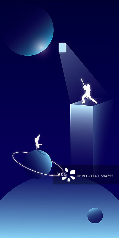 吉他街舞音乐渐变矢量插画图片素材