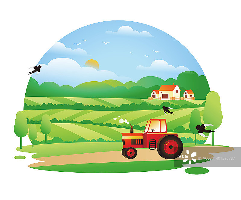新农村乡村振兴插画图片素材
