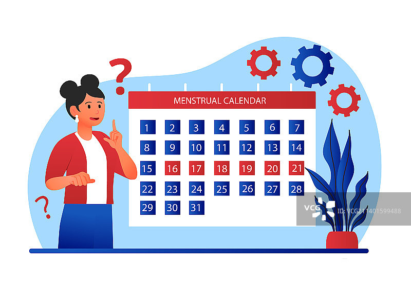 使用月经日历的女人图片素材