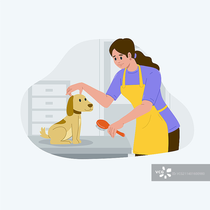 宠物美容师角色概念图片素材