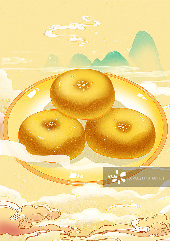 美食糕点黄糕图片素材