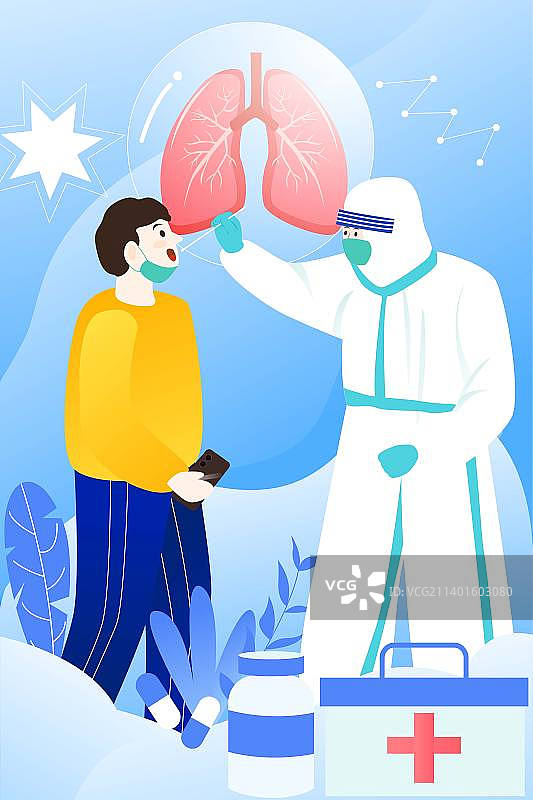 疫情防控做核酸的工作人员医生医疗民生关爱关心职业扁平矢量插画图片素材