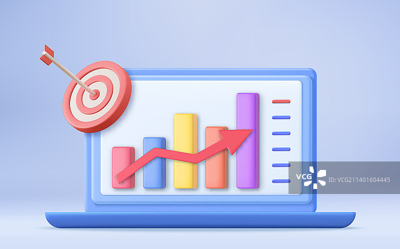 3D财务报告图表图片素材