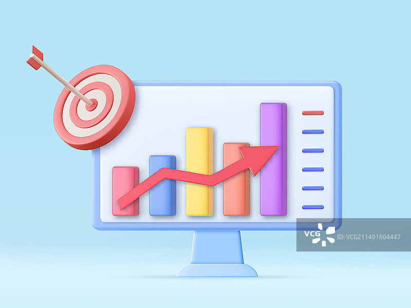 3D财务报告图表图片素材