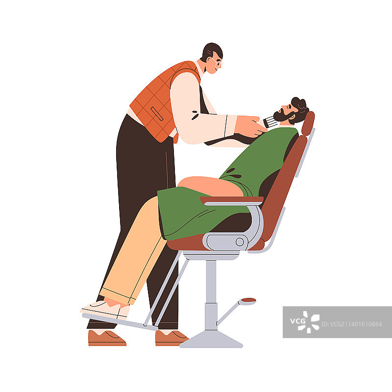 男顾客的理发刮胡护理图片素材