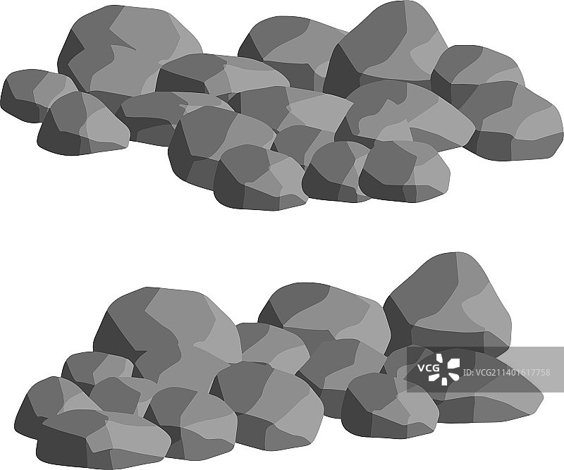 不同形状的灰色花岗岩石材合集图片素材