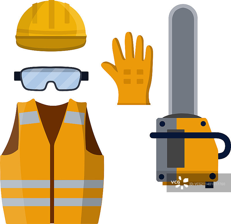 建筑工人和工人服装套装图片素材