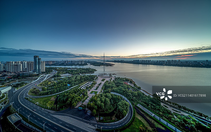 临沂沂河晨曦图片素材