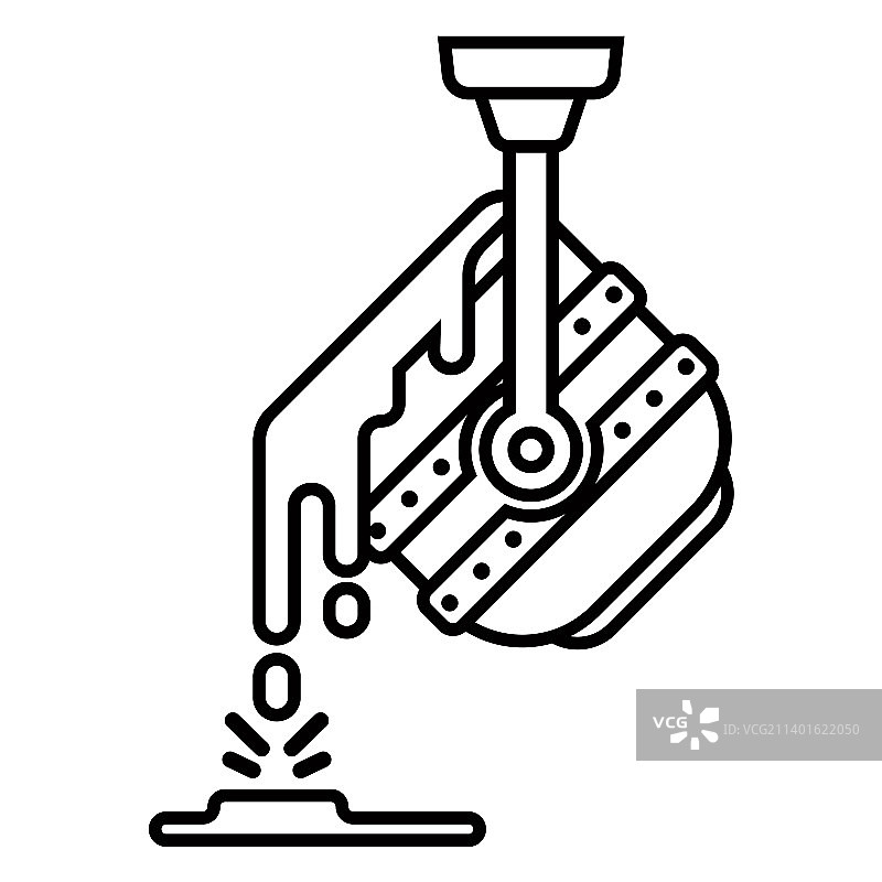 熔融金属线性图标，炼铁厂图片素材