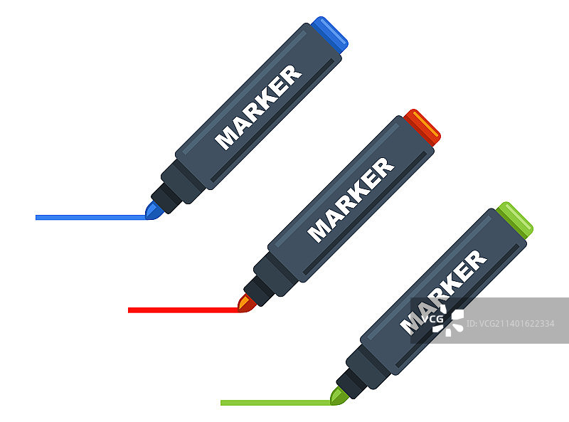 三色马克笔彩色下划线图片素材