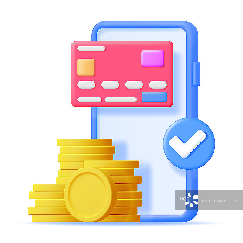 3D智能手机支付概念图图片素材