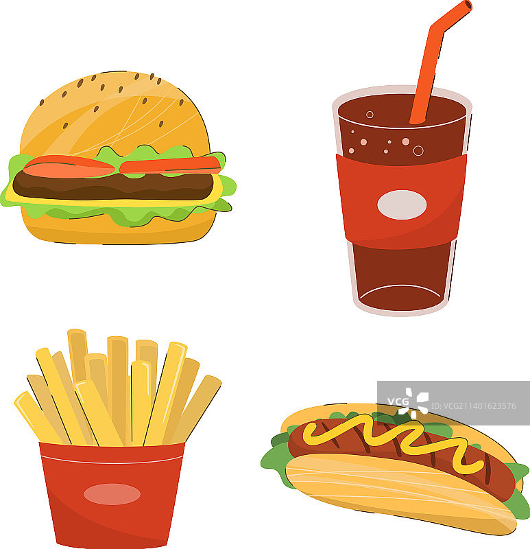 各种快餐热狗汉堡套餐图片素材