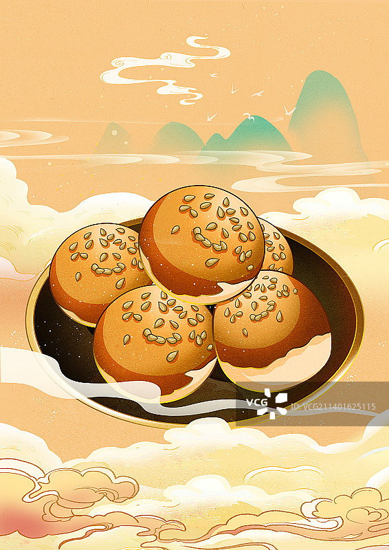 美食棋子小酥饼图片素材