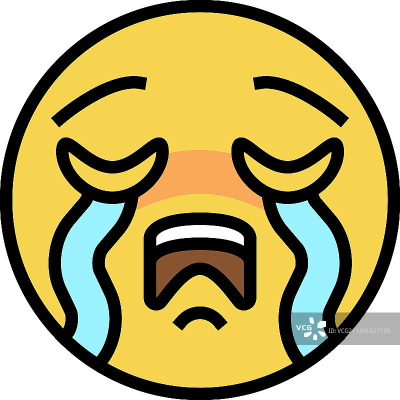 哭泣表情彩色图标图片素材