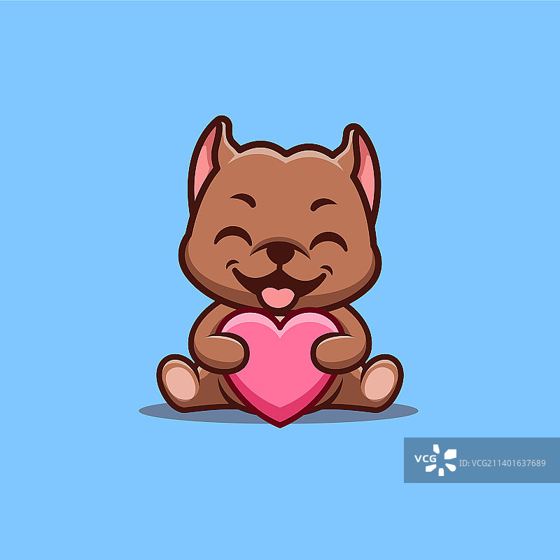 可爱的比特犬卡通形象图片素材