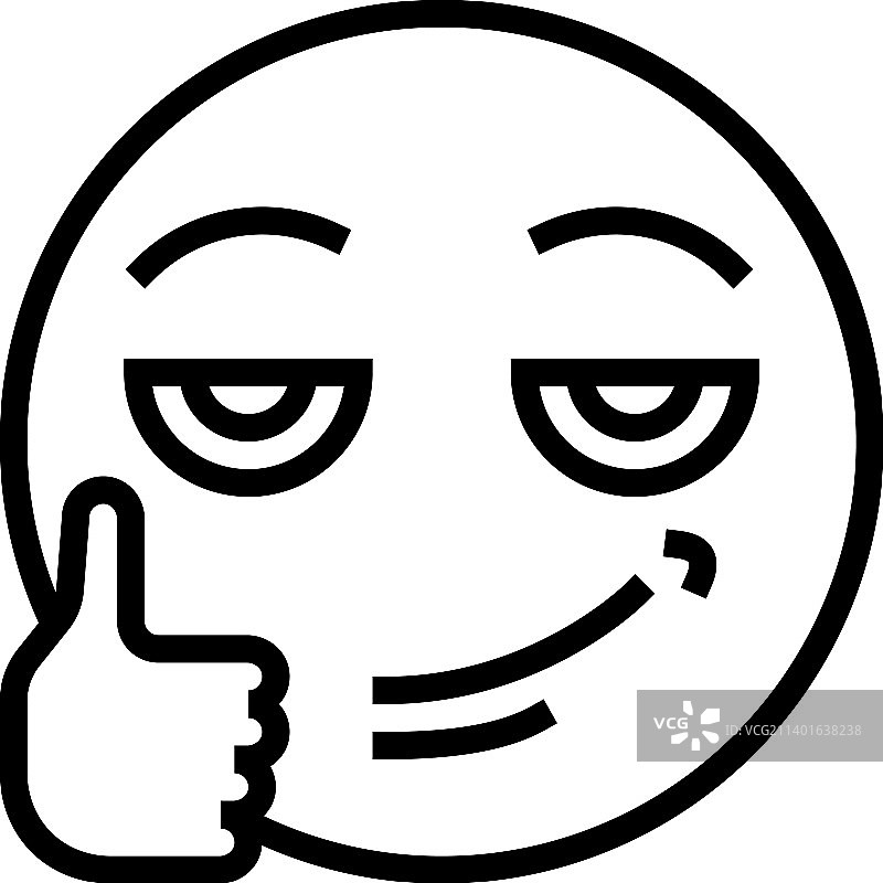 点赞表情线性图标图片素材