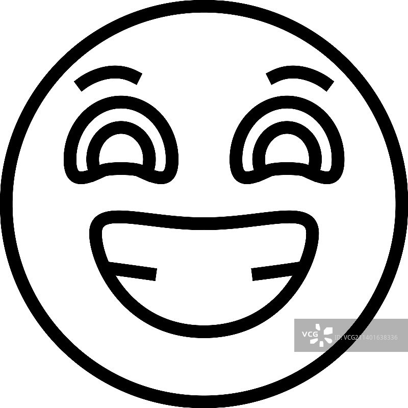 微笑表情线性图标图片素材