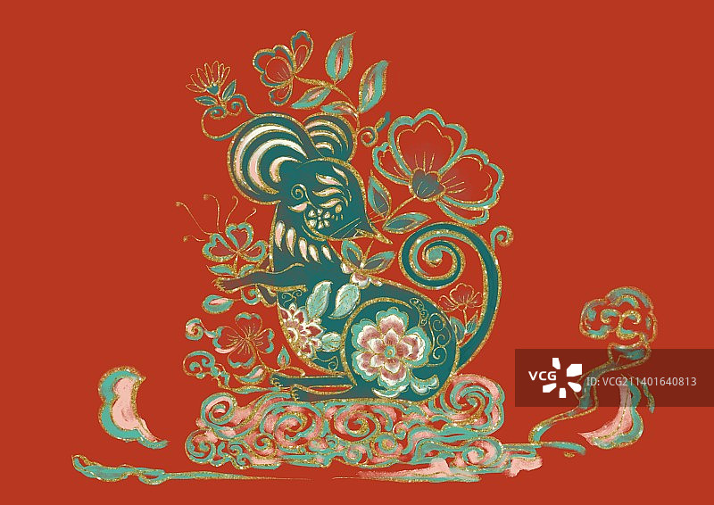 鼠年纹样图片素材