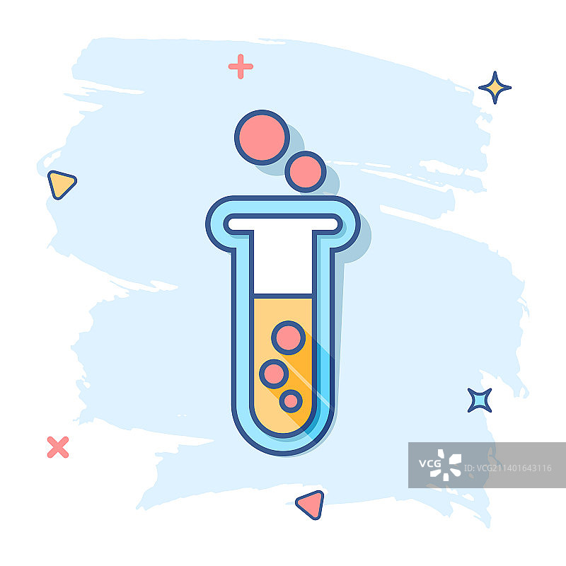 漫画风格卡通化学试管图标图片素材
