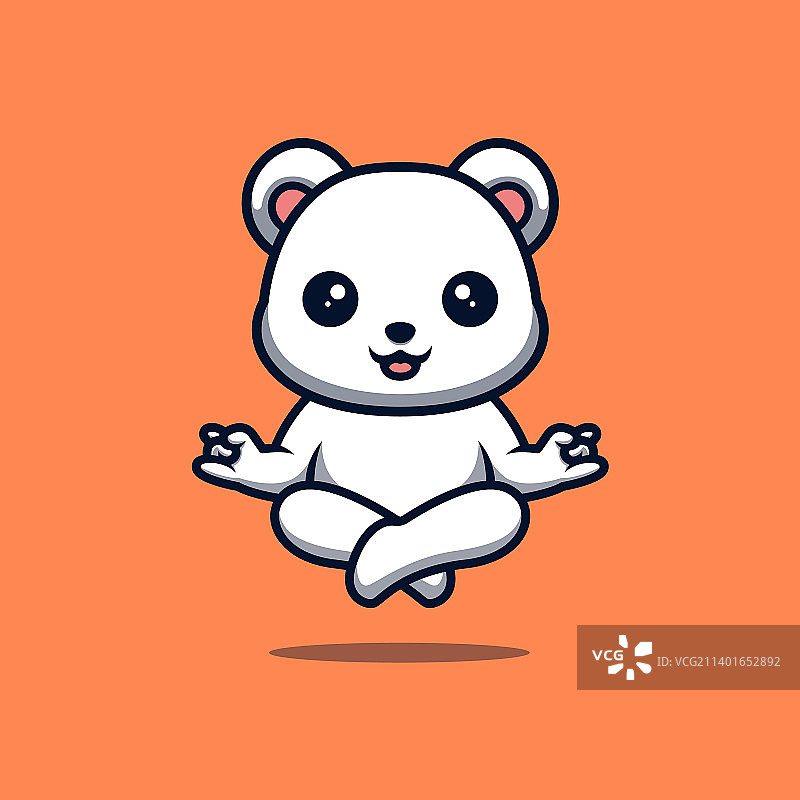 可爱的冥想北极熊图片素材