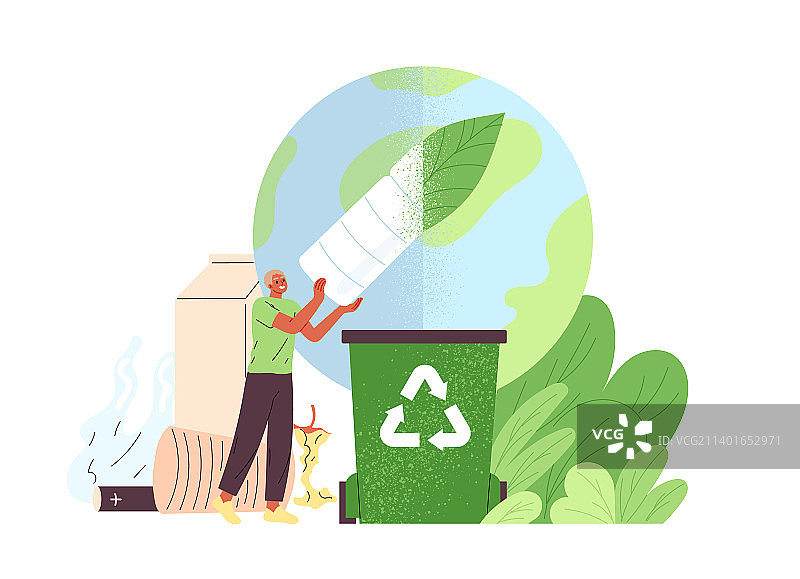 人们注重自然，将废品送去回收图片素材