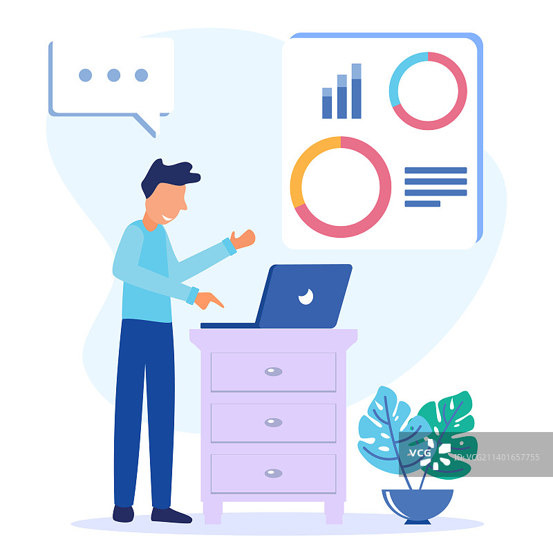 卡通人物商业分析图片素材