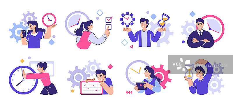 人们计划工作，时间管理，提高效率图片素材