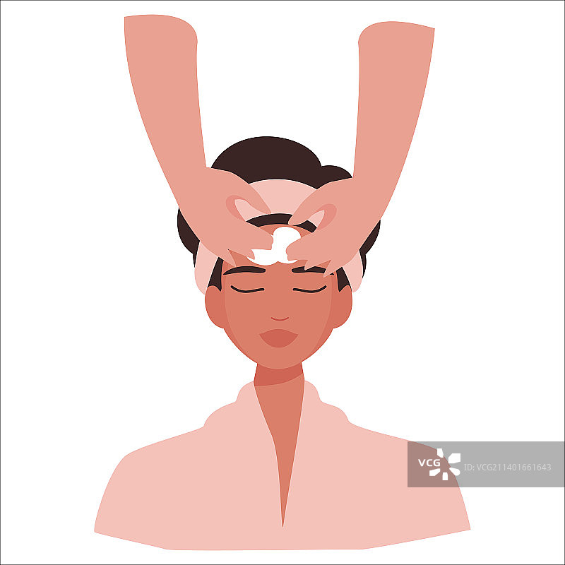 美容水疗清洁步骤俯视图图片素材