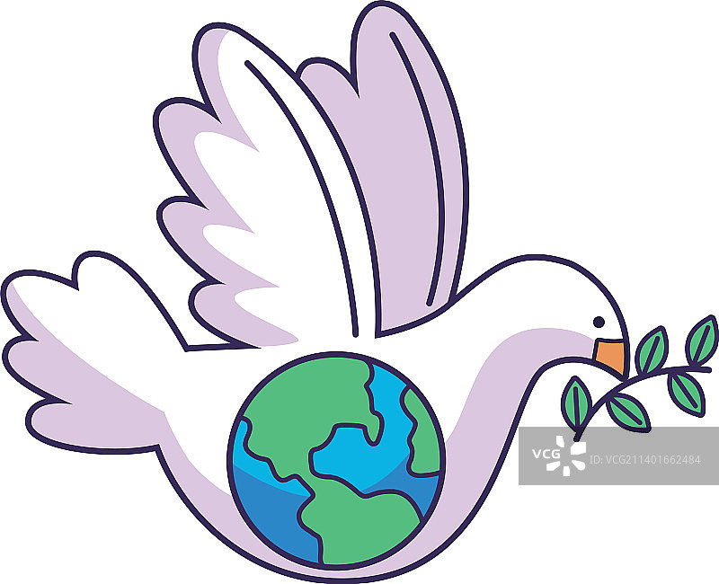 和平鸽与地球图片素材