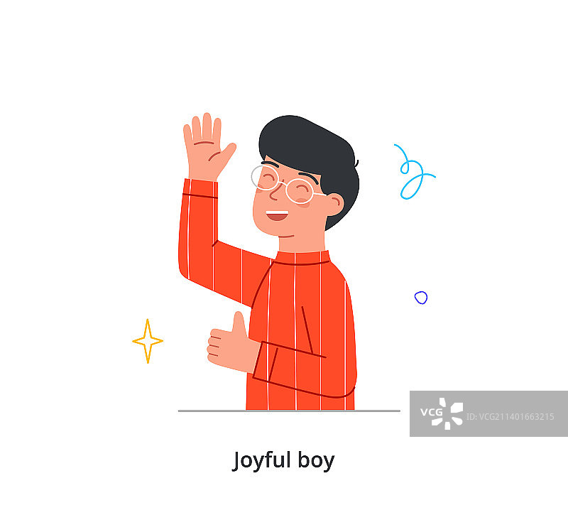 快乐的孩子举手欢呼图片素材