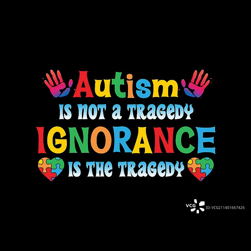 自闭症主题T恤设计图片素材